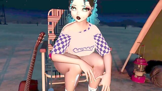 Slushie heads camping, and its not just marshmallows filling her up