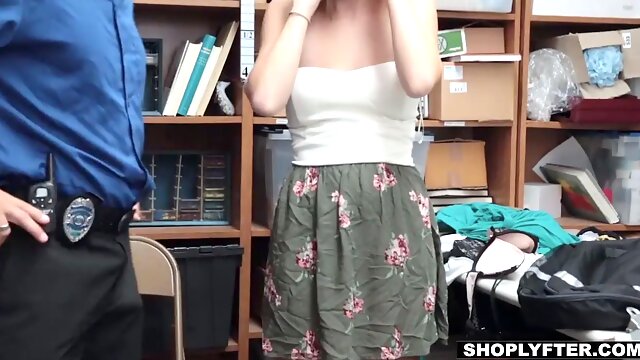 Shoplifting and Alyce Anderson got pounded by the arresting officer.