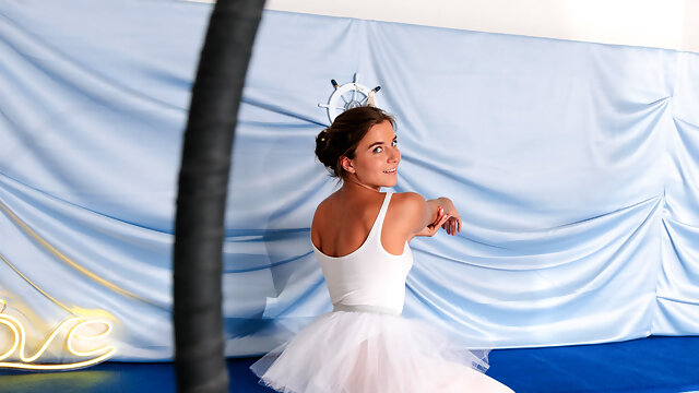 Graceful Ballerina In Big Ring Jerks Off Her Horny Pussy