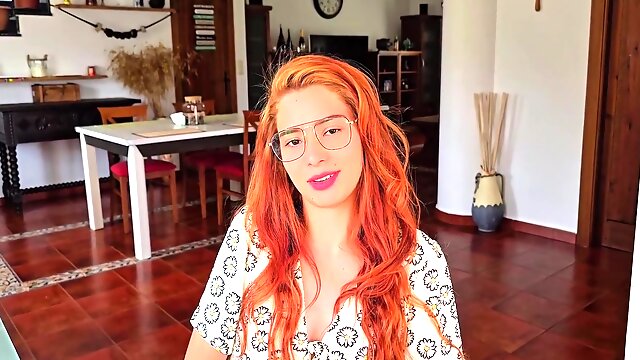 Working At Home With My Coworker, I Didnt Know She Was A Nymphomaniac But I Came In Her Cute Glasses Hot