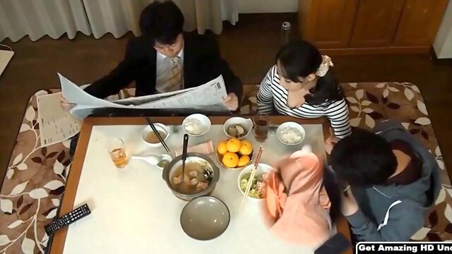 Fucking My Asian Stepmom During Dinner