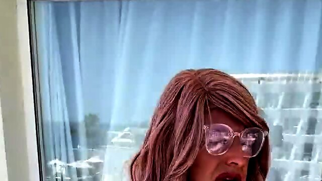 Sexy Crossdresser Kellycd2022 in sexy white dress and heels