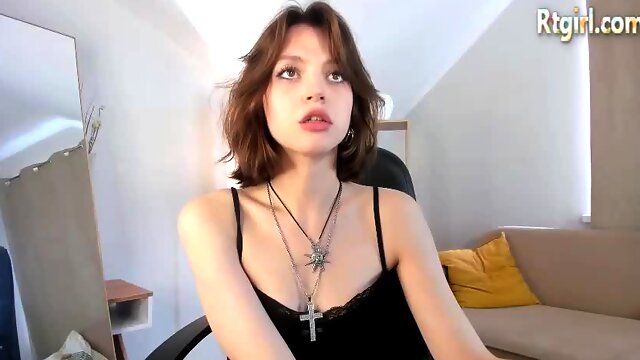 Shemale And Girl, Small Tits, Masturbation, Homemade, Amateur, Webcam
