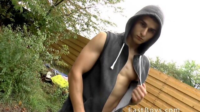 Dylan shows his muscles in a sexy fucking hoodie