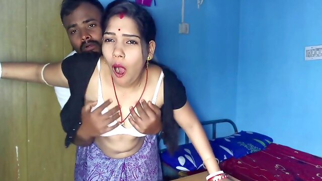 Newly married Indian wife red-hot romance and smooching vignettes, boobs sucking