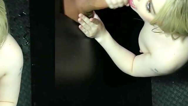 Handarbeit, Interracial, Schwarz, Blowjob, Gloryhole