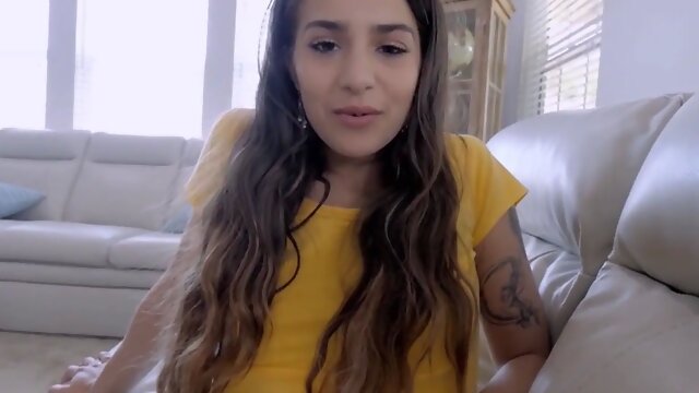 Cute teenage latina sister in law Sofie Reyez jerks stepbrother off with cute legs then mitts with lubricant point of view