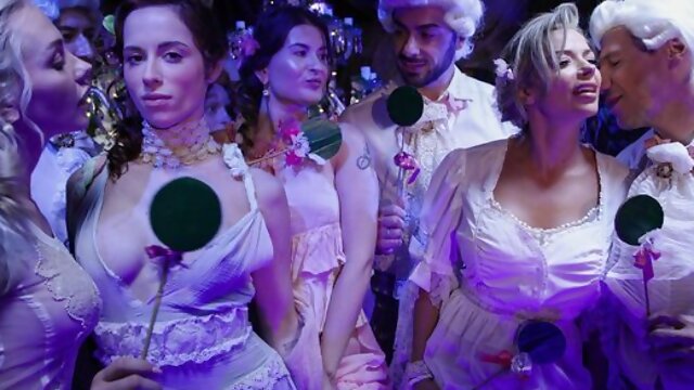 Gorgeous old-fashioned orgy with awesome chicks Shalina Devine and Angie Lynx