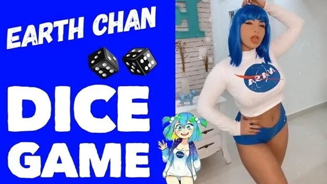 Cosplay Girl Earth Chan Dirty Talk - Dice Game - Riding on Dildo Cumming on B...