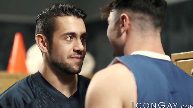 Dante Colle and Killian Knox take turns drilling Michael Boston in the locker room