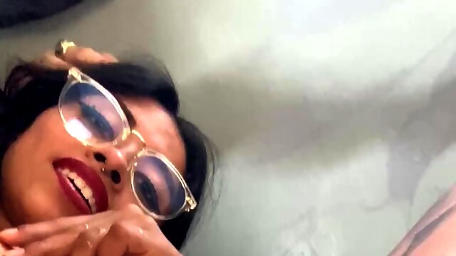 Latin Teen in Glasses Gets Wild in Close-Up Action