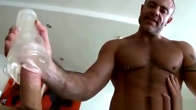 Gay Uses Vacuum Pump During Massage