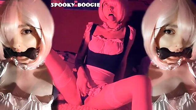 Cat Girl Ram Rides on a Big Didlo and Squirts Cosplay Anime Ahegao Face