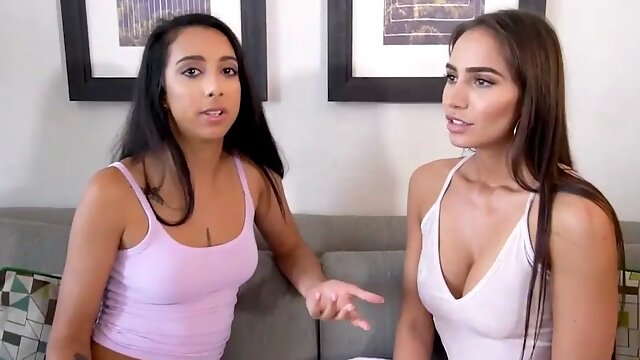 Sislovesme - brother spunks in trampy stepsis (Desiree Dulce) and hot acquaintance (Kiarra Kai)