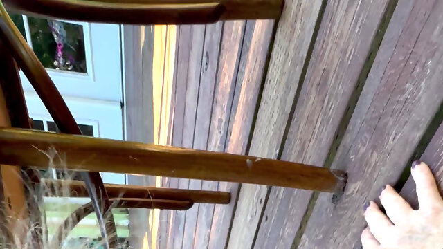 Freckled Dirty Wife Gets Bent Over the Deck and Fucked From Behind Butt Plug