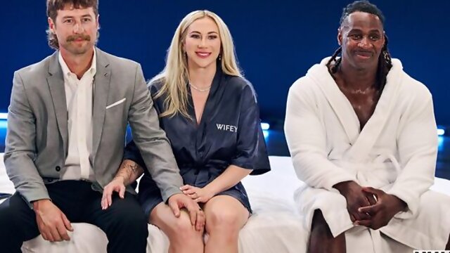 Black and white dick-riding session with a busty Brianna Coppage