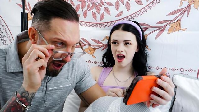 Sweet and young brunette Roxie Miller is enjoying dick-riding so much