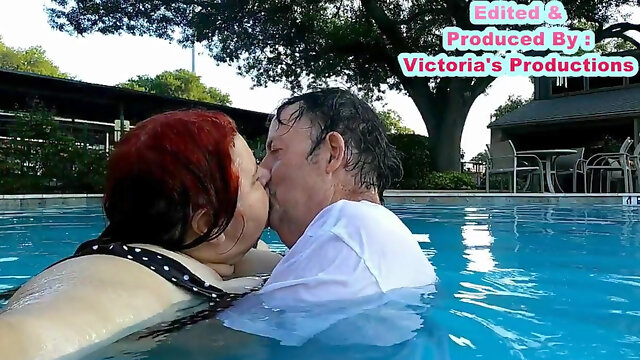 Nurse Vicki and Handsome Harry Are Having Fun Kissing in the Pool!
