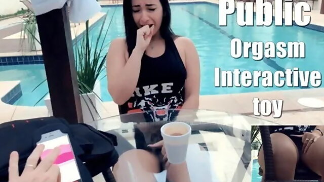 Hot Public Female Orgasm Interactive Toy Beautiful Face Agony Torture Girl