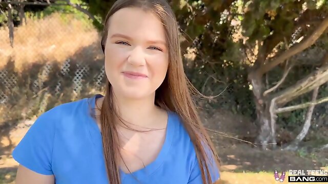 Ava Marina - 18 Year Old Ava Marina Gets Her Shaved Pussy Creampied