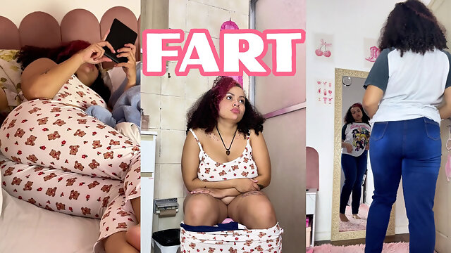 Chubby Girl Morning Routine Full of Farts While Getting Ready