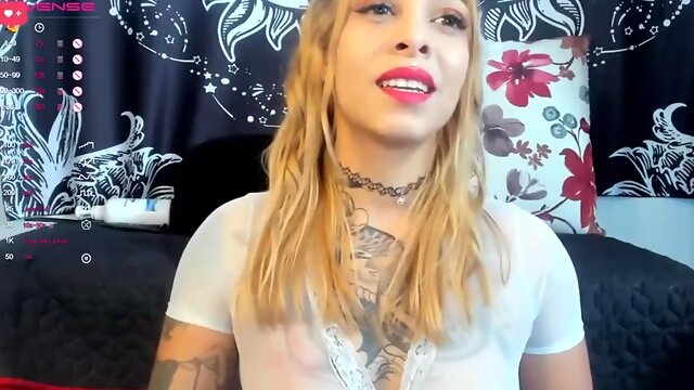 Big natural tits tattooed blonde big ass teasing and fisting