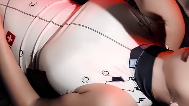 Kaisa Nord experiences a massive belly bulge filled with cum and intense orgasmic convulsions