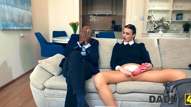 Lusty Busty Tall Wednesday Hankers For BBC Of Her BFs Stepdad & Tempts the Old Man To Fuck Her