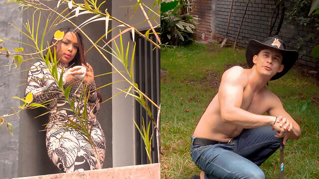 Muscular Gardener Gets Hired by Brunette MILF and Does Special Jobs for Her