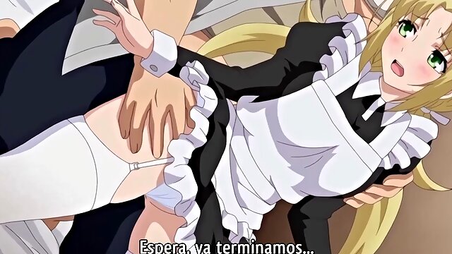 Hentai Jitaku Keibiin 2, ep.5: Sexy Busty Blonde Maid Gets Rough-fucked & Creampied By a Perv Fatty