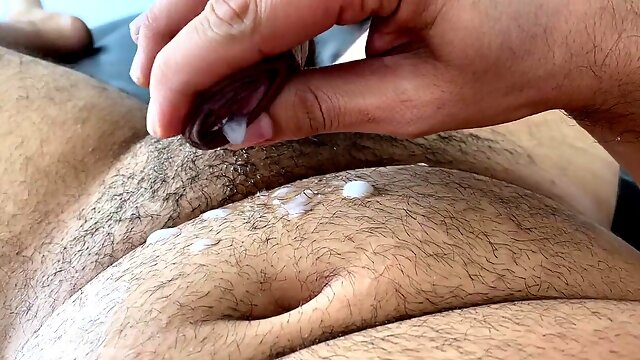 Wanking rigid my trouser snake until cum