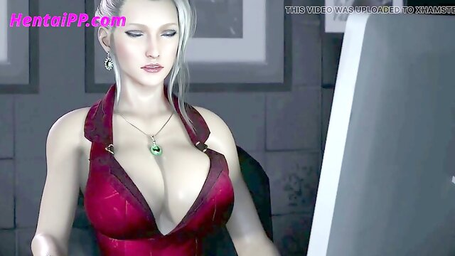 Scarlet gives a wild deepthroat to a little meatpipe in this Final Fantasy 7 cartoon parody