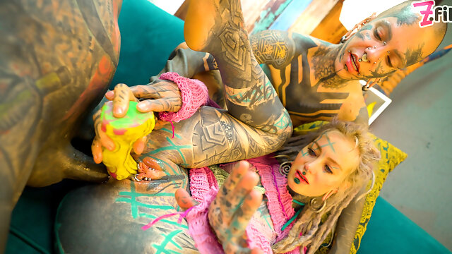 Tatouage, Allemande, Double Pénétration