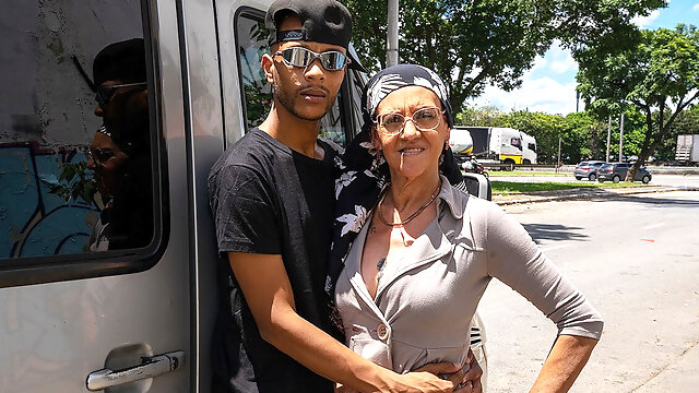 Skinny Headscarf Granny Gets Her Ass Destroyed