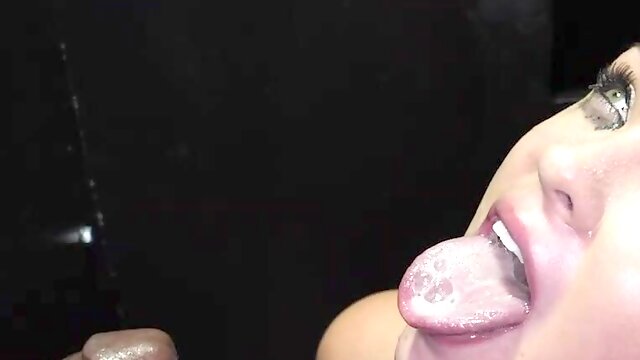 Nicole Sage gets her throat filled with sticky, hot sperm.