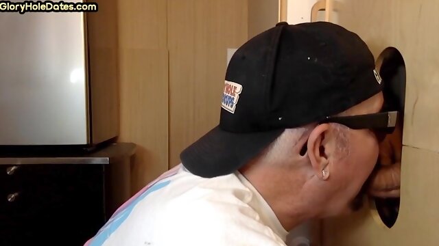 Real gloryhole gaydaddy gets hungry for cock in private BJ