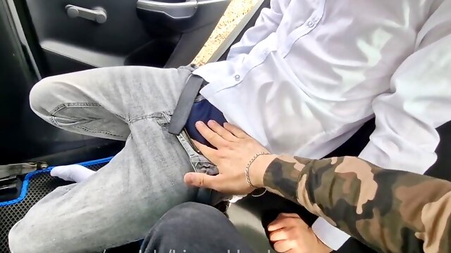 Cute femboy and daddy bear in school cruising for some action