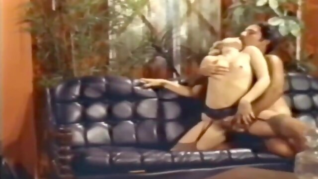 60s dude with mustaches seduces retro blonde and lickings hairy pussy