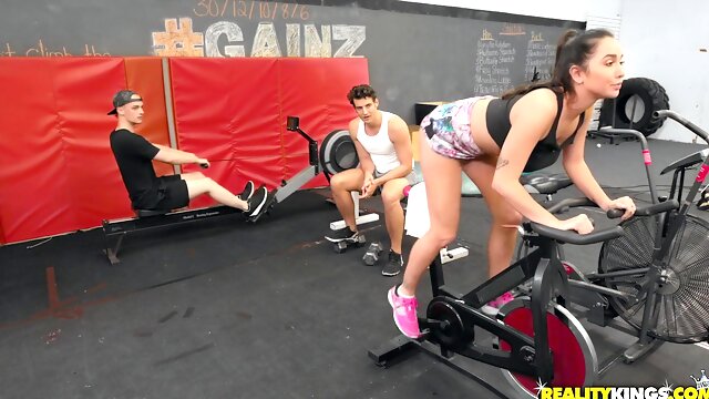 Brunette Latinas Steamy Gym Romance Sparks Wild Passion