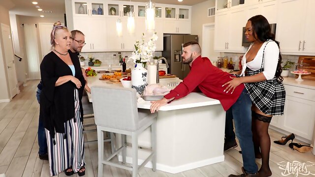 Interracial Thanksgiving Heat Turns into Wild Passion