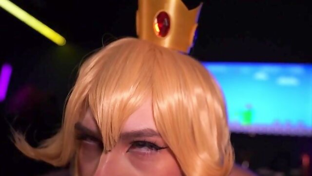 Blonde amateur with uniform gives sloppy head and takes it from behind