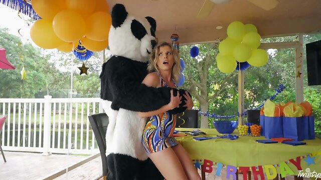 Mascot Milf Blonde Sparks Wild Fantasy in Steamy Play