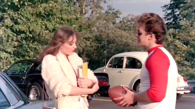 Handsome guy is having classic ffm threesome sex with two retro chicks