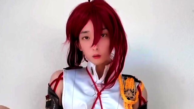 Amateur Crossdresser, Femboy Cumshot, Cosplay