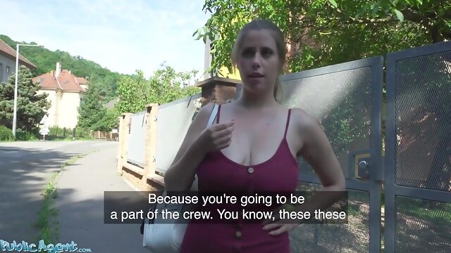 Public Agent infatuating Belgian tourist with congenital ample bumpers gets ginormous boner inwards her clean-shaved poon