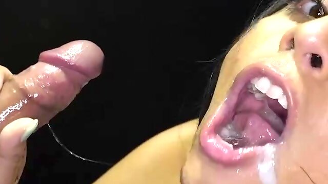 Cum hungry beauties kendra, sofie, and violet share a load through a gloryhole.