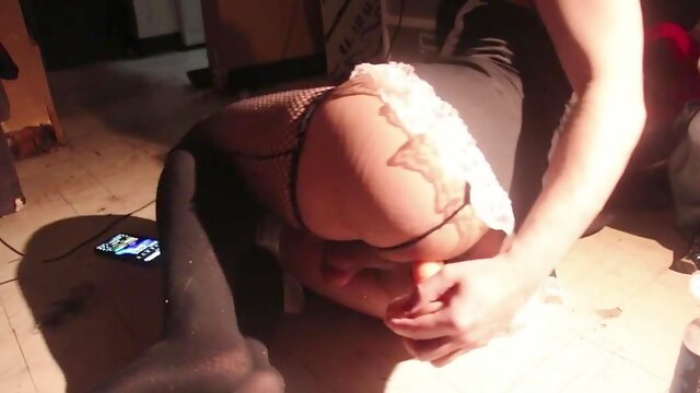 Crossdressers Fucking, Massive Dildo, Sissy