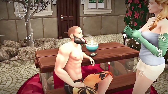 The Blissful Simmers Eros and Flora sneak away for a wild picnic table orgy