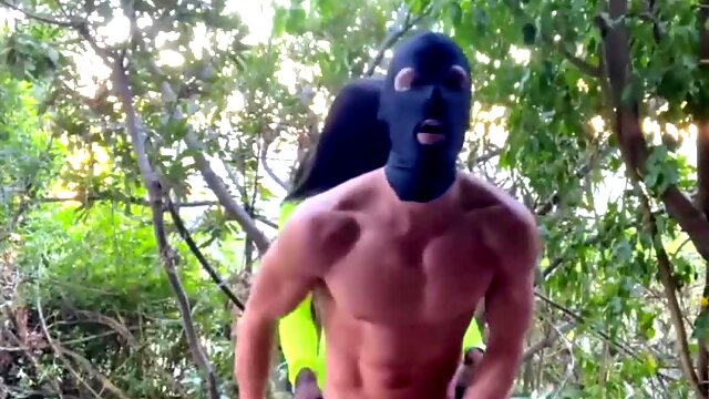 Ebony tranny domina fucks a dude outside risky fuck