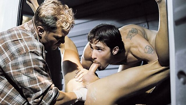 Justin Dragon and Caesar adore threesome fisting in A VAN